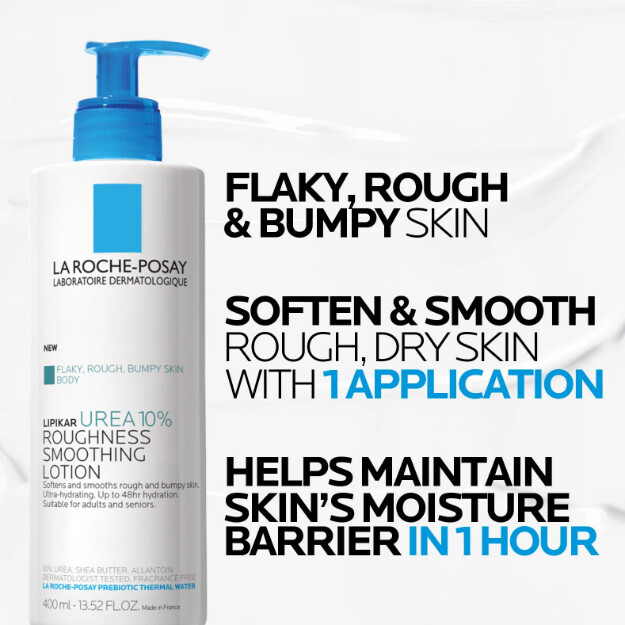 lipikar urea 10 loción suavizante para piel Áspera loción corporal exfoliante y suavizante con urea para piel escamosa Áspera y con granos