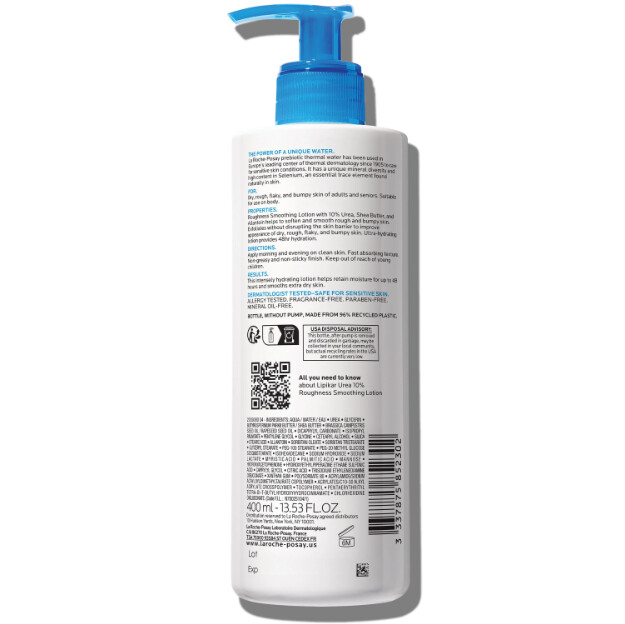 lipikar urea 10 loción suavizante para piel Áspera loción corporal exfoliante y suavizante con urea para piel escamosa Áspera y con granos