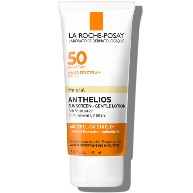 loción solar mineral suave anthelios spf 50 protector solar mineral para piel sensible