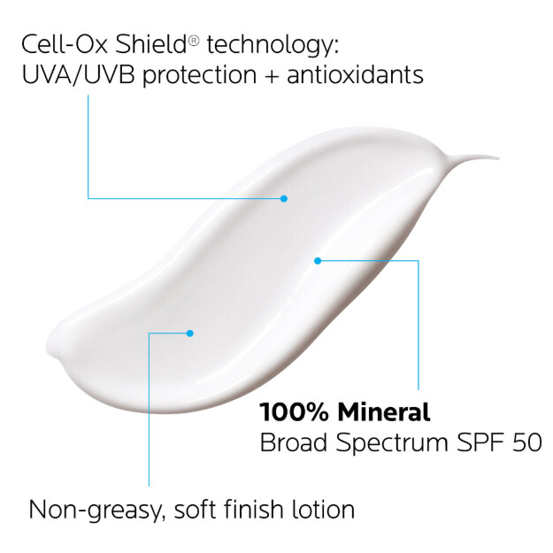 loción solar mineral suave anthelios spf 50 protector solar mineral para piel sensible
