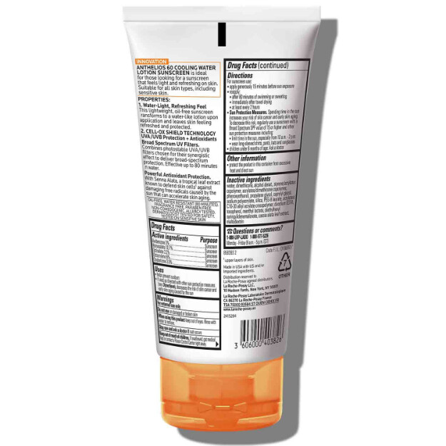 loción solar refrescante anthelios spf 60 loción solar para rostro y cuerpo