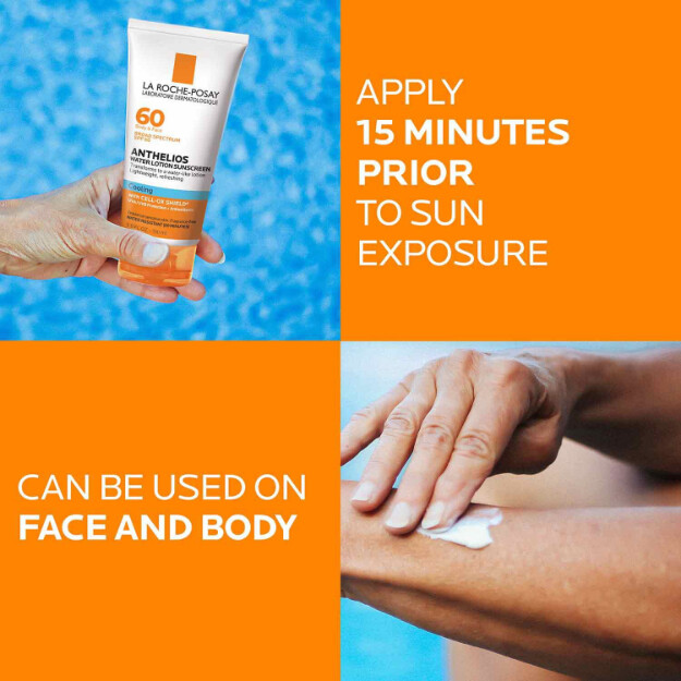 loción solar refrescante anthelios spf 60 loción solar para rostro y cuerpo
