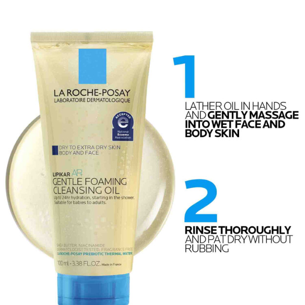 lipikar ap aceite limpiador espumoso suave aceite limpiador hidratante para cuerpo y rostro para piel seca a muy seca