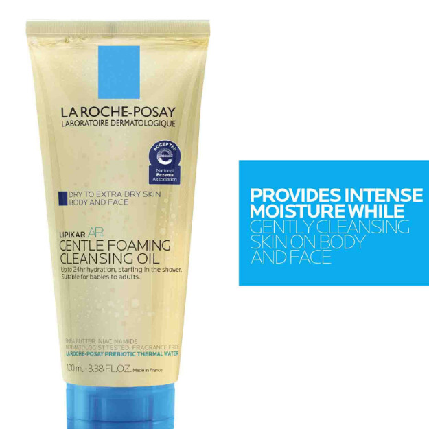 lipikar ap aceite limpiador espumoso suave aceite limpiador hidratante para cuerpo y rostro para piel seca a muy seca