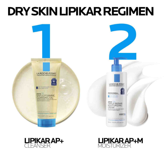 lipikar ap aceite limpiador espumoso suave aceite limpiador hidratante para cuerpo y rostro para piel seca a muy seca