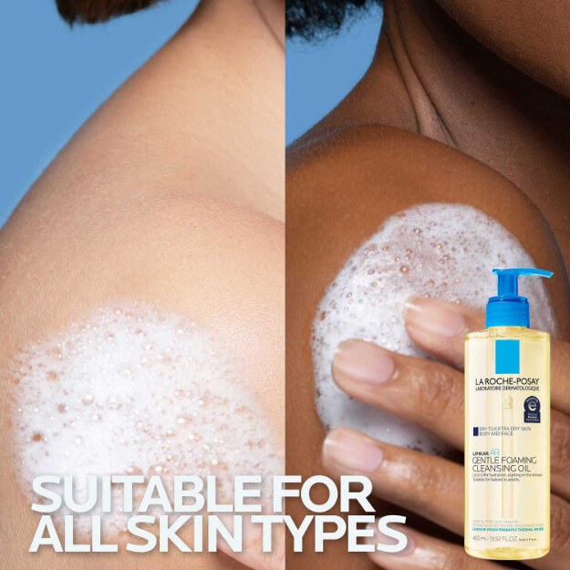 lipikar ap aceite limpiador espumoso suave aceite limpiador hidratante para cuerpo y rostro para piel seca a muy seca