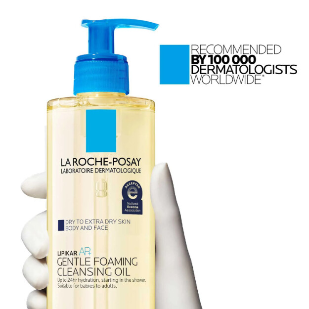 lipikar ap aceite limpiador espumoso suave aceite limpiador hidratante para cuerpo y rostro para piel seca a muy seca
