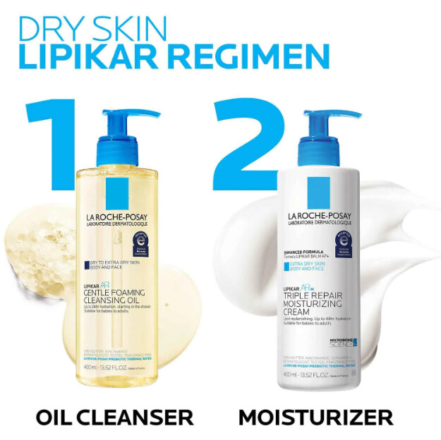lipikar ap aceite limpiador espumoso suave aceite limpiador hidratante para cuerpo y rostro para piel seca a muy seca