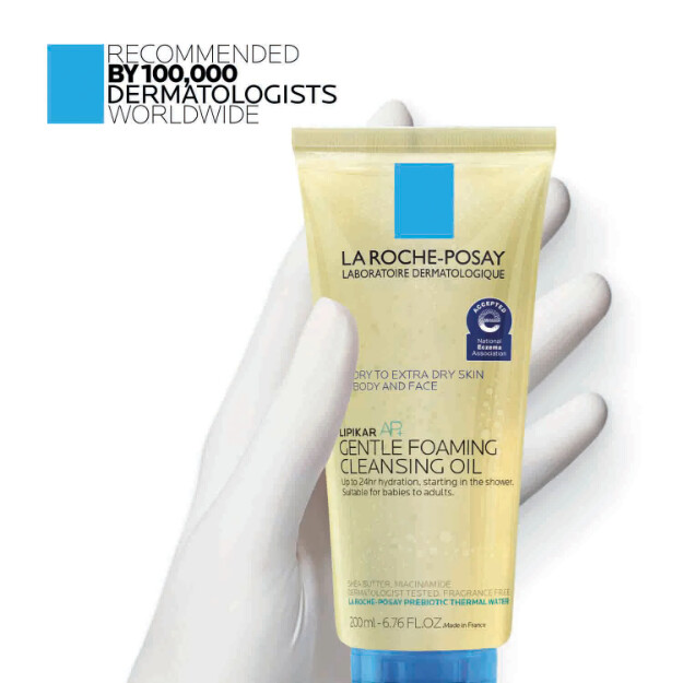 lipikar ap aceite limpiador espumoso suave aceite limpiador hidratante para cuerpo y rostro para piel seca a muy seca