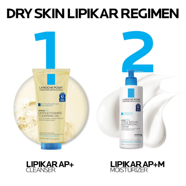 lipikar ap aceite limpiador espumoso suave aceite limpiador hidratante para cuerpo y rostro para piel seca a muy seca