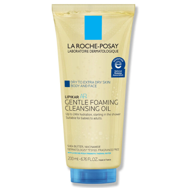 lipikar ap aceite limpiador espumoso suave aceite limpiador hidratante para cuerpo y rostro para piel seca a muy seca