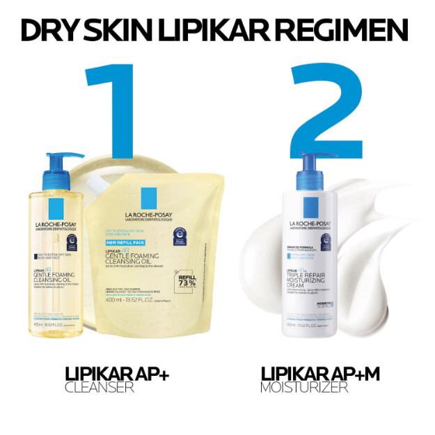 lipikar ap aceite limpiador espumoso suave aceite limpiador hidratante para cuerpo y rostro para piel seca a muy seca