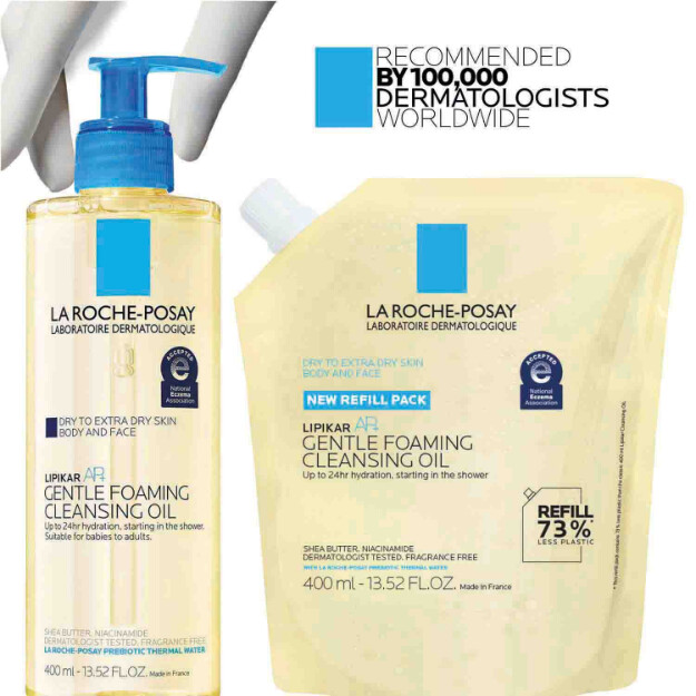 lipikar ap aceite limpiador espumoso suave aceite limpiador hidratante para cuerpo y rostro para piel seca a muy seca