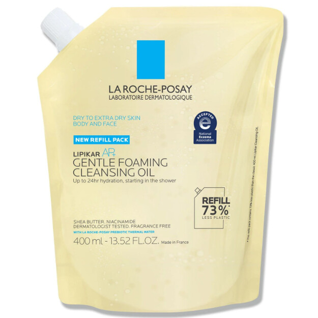 lipikar ap aceite limpiador espumoso suave aceite limpiador hidratante para cuerpo y rostro para piel seca a muy seca