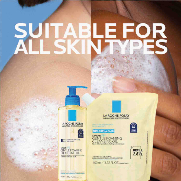 lipikar ap aceite limpiador espumoso suave aceite limpiador hidratante para cuerpo y rostro para piel seca a muy seca