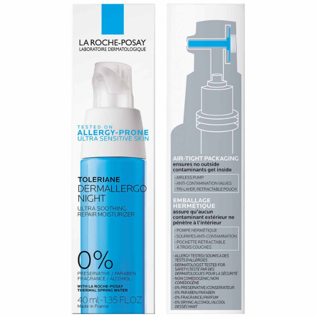 toleriane dermallergo crema hidratante de noche hidratante nocturno ultra probado en pieles propensas a alergias