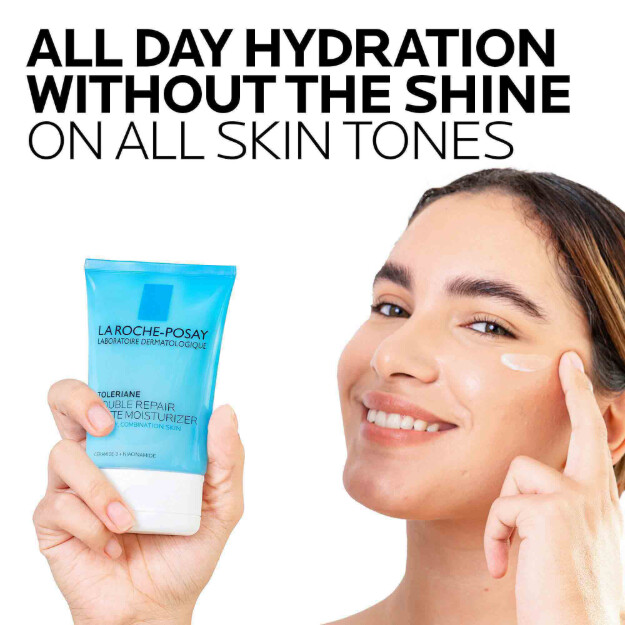 toleriane double repair crema hidratante facial mate para piel grasa hidratante facial diario para piel grasa