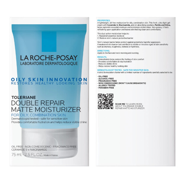 toleriane double repair crema hidratante facial mate para piel grasa hidratante facial diario para piel grasa