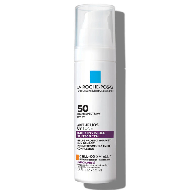 protector solar invisible anthelios uv tone spf 50 protección solar invisible spf 50 con niacinamida para unificar el tono de la piel y corregir la hiperpigmentación