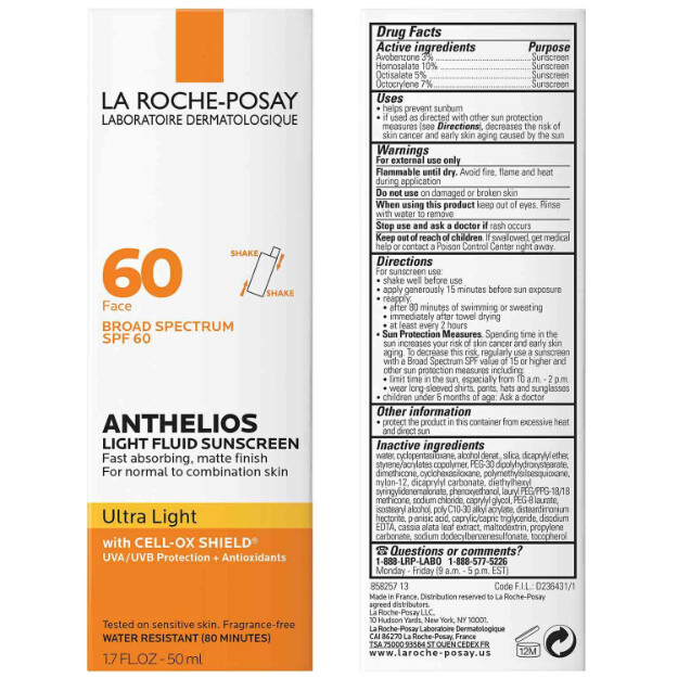 protector solar facial fluido ultraligero anthelios spf 60 protector solar facial ligero