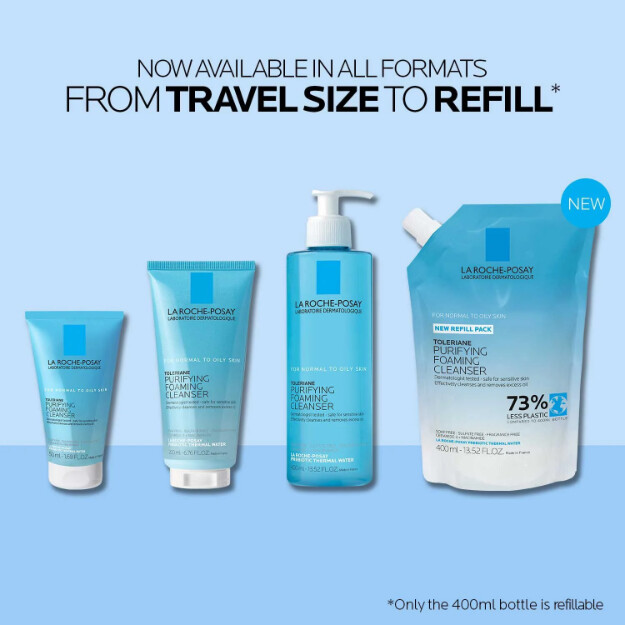 toleriane gel limpiador facial espumoso purificante clínicamente probado recomendado por dermatólogos. gel limpiador facial para piel normal a grasa.