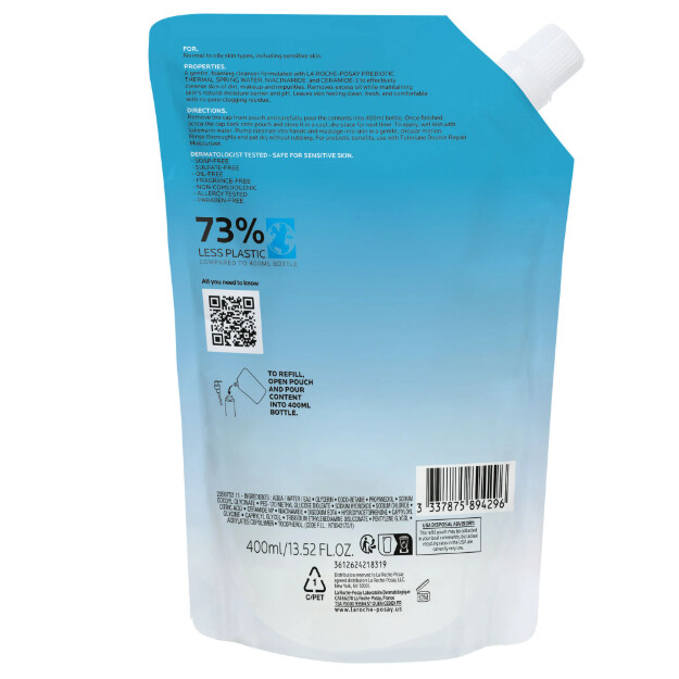 toleriane gel limpiador facial espumoso purificante clínicamente probado recomendado por dermatólogos. gel limpiador facial para piel normal a grasa.